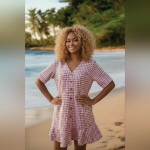 Isaac Mizrahi Pink and White Casual Dress Size S